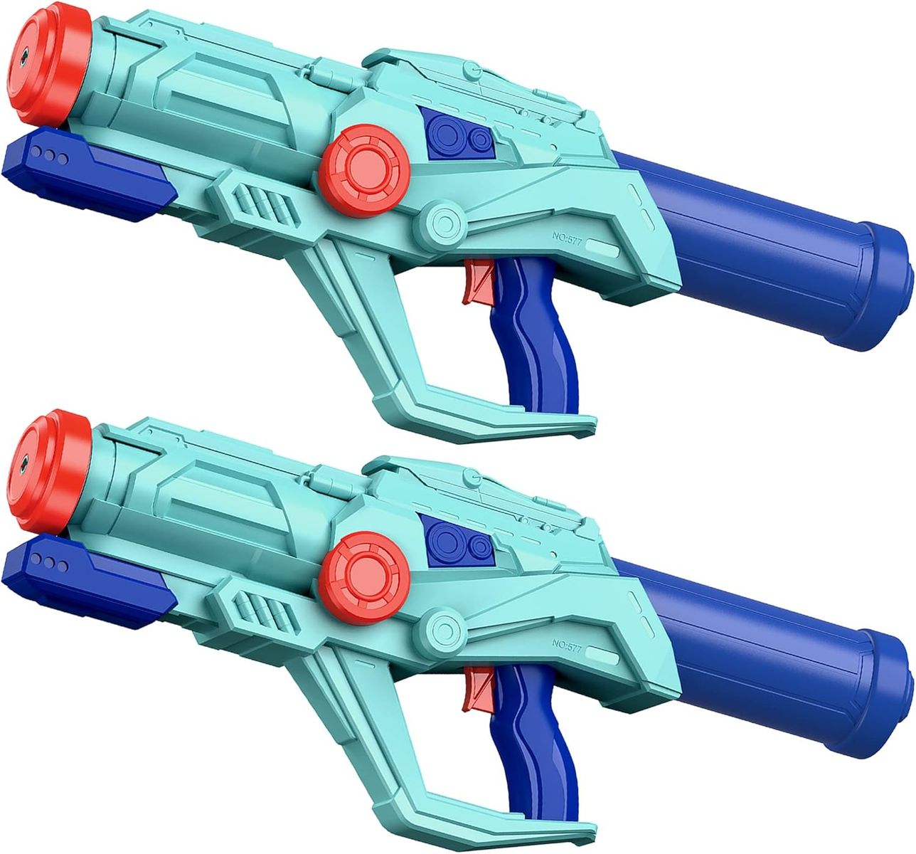 NEW 2-Pack Water Guns for Kids and Adults, Super Squirt Gun Water Soaker Blaster - Large Size - 32ft Shooting Range
