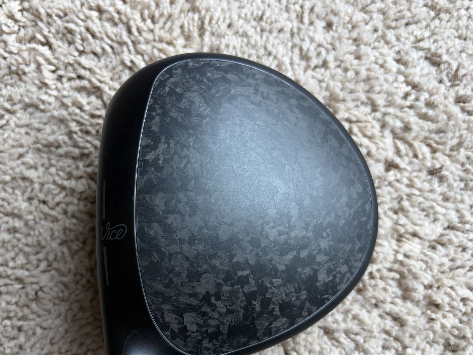Vice Golf Driver Head Matte Black Carbon Fiber Crown- loft 10.5. Stiff flex graphite shaft 