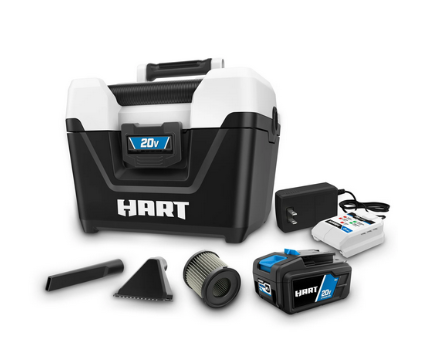 Brand new HART 20-Volt Cordless 2-Gallon Wet/Dry Vacuum Kit (1) 20-Volt 4.0Ah Lithium- Ion Battery.