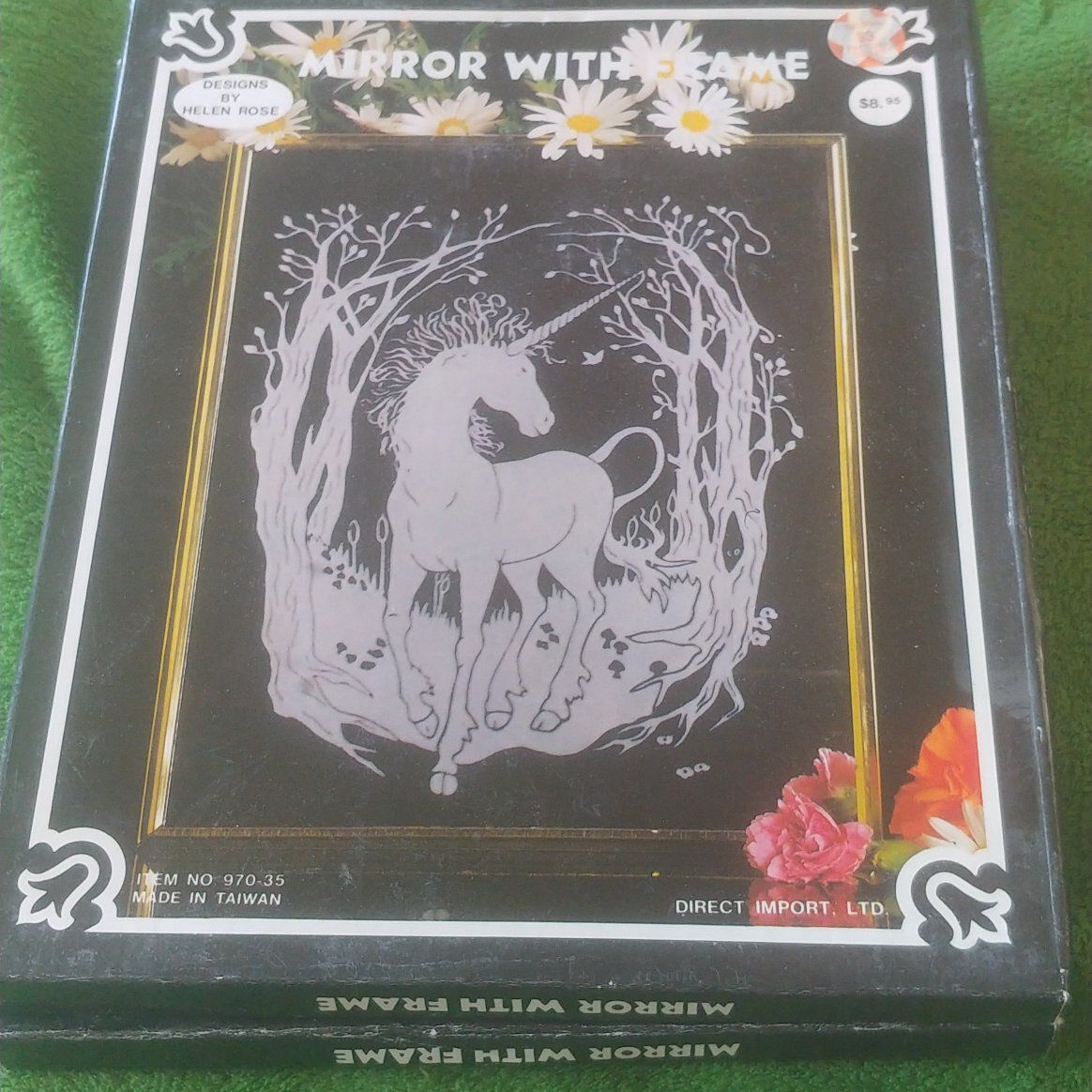 vintage '80s etched mirror