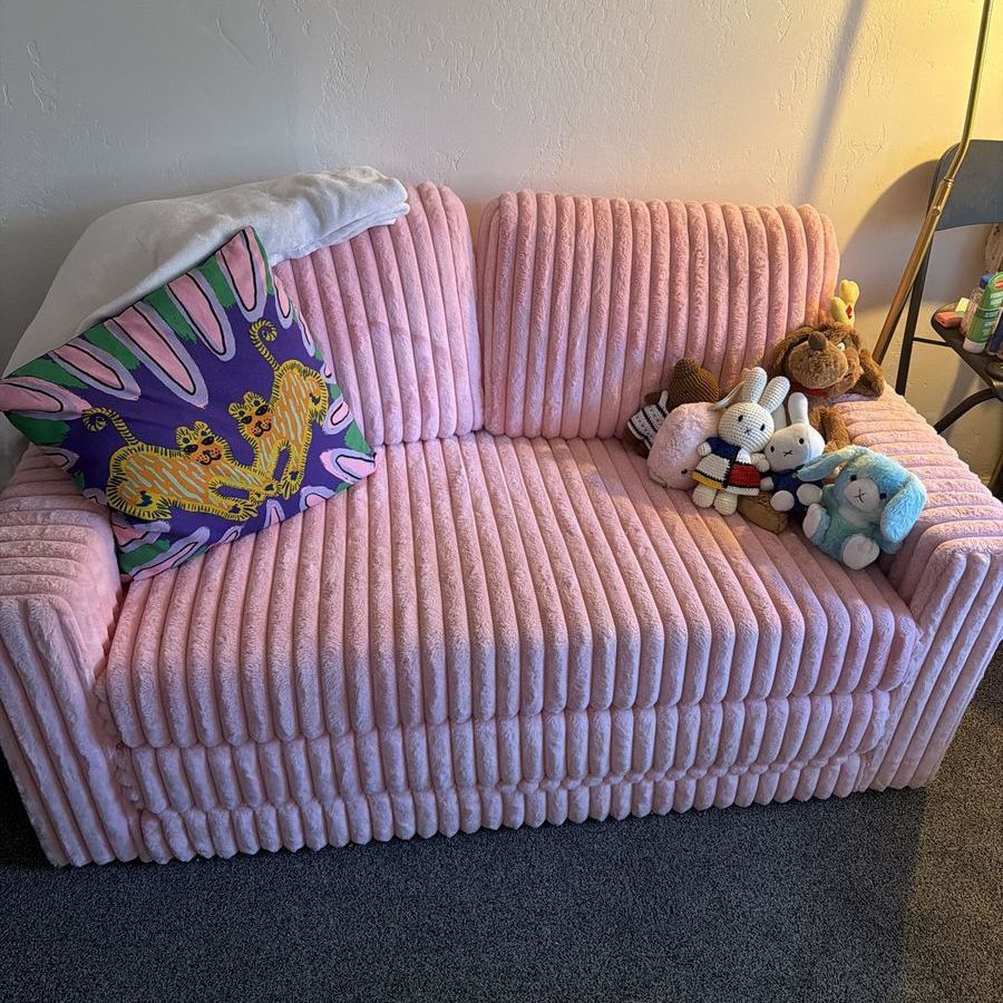 Pink loveseat/pull out