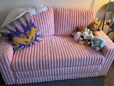 Pink loveseat/pull out