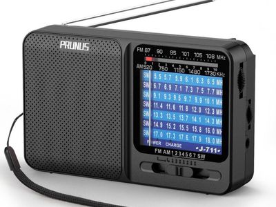 New PRUNUS J-711 Portable FM/AM/SW Transistor Radio with USB Cable & Box