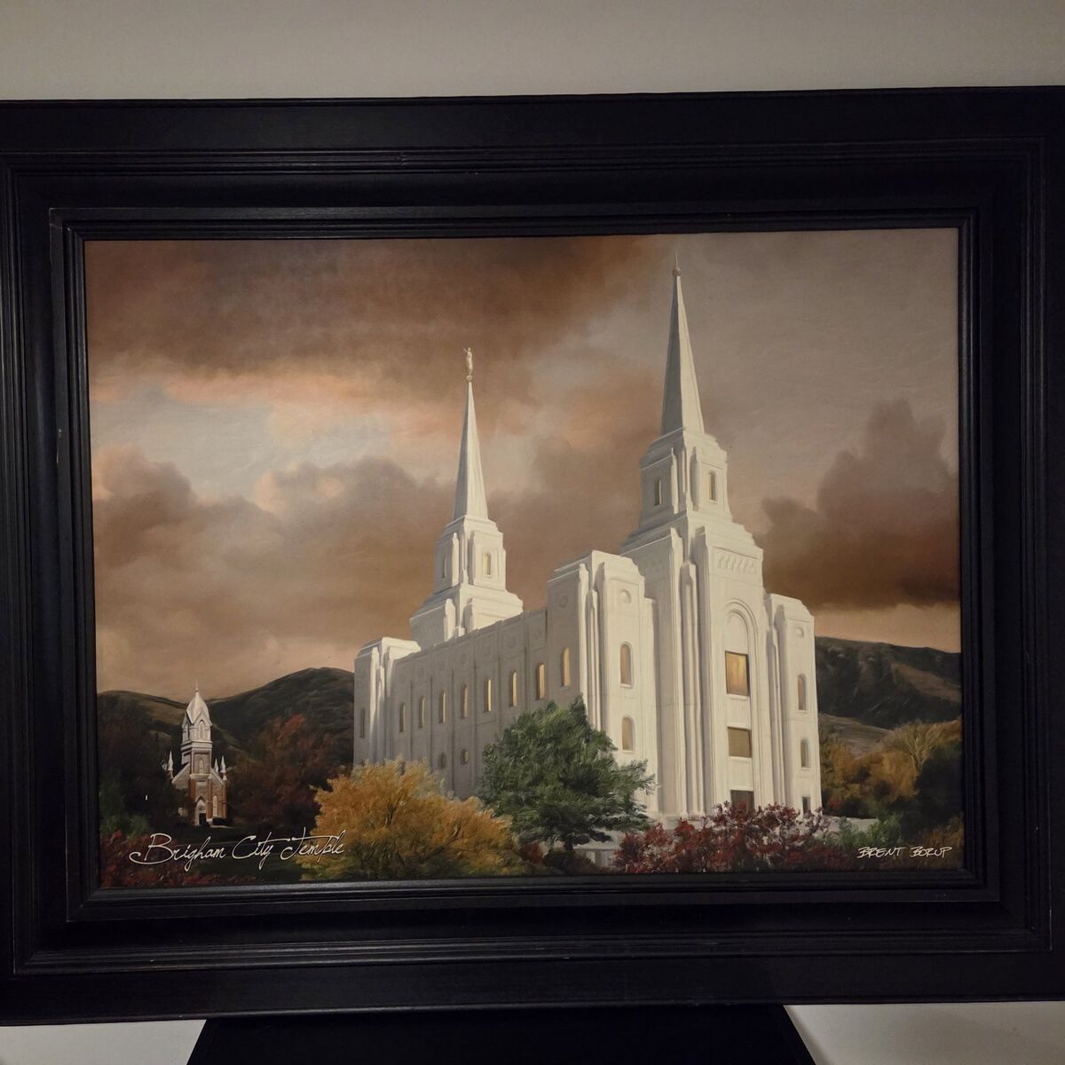 Large Framed Art- Brigham City UT Temple by Borup