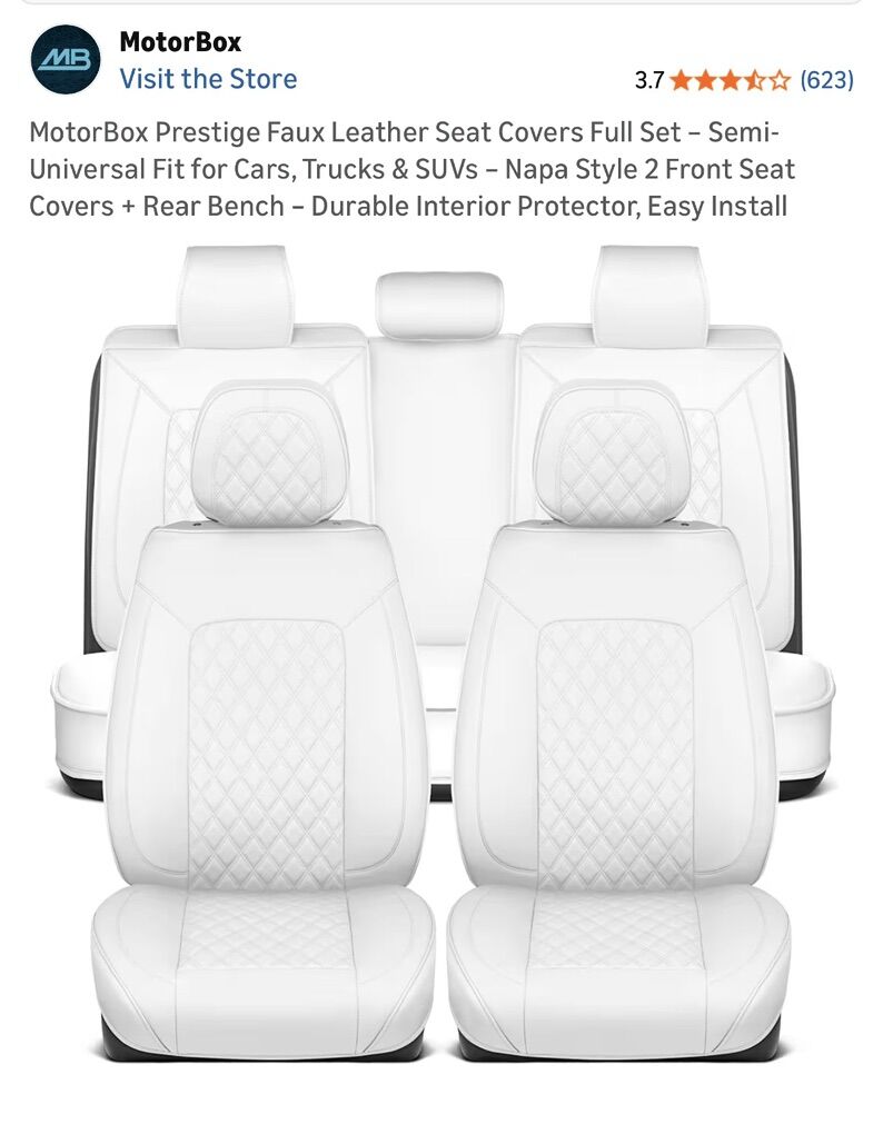 Motor Box Faux Leather Universal Seat Cover Set