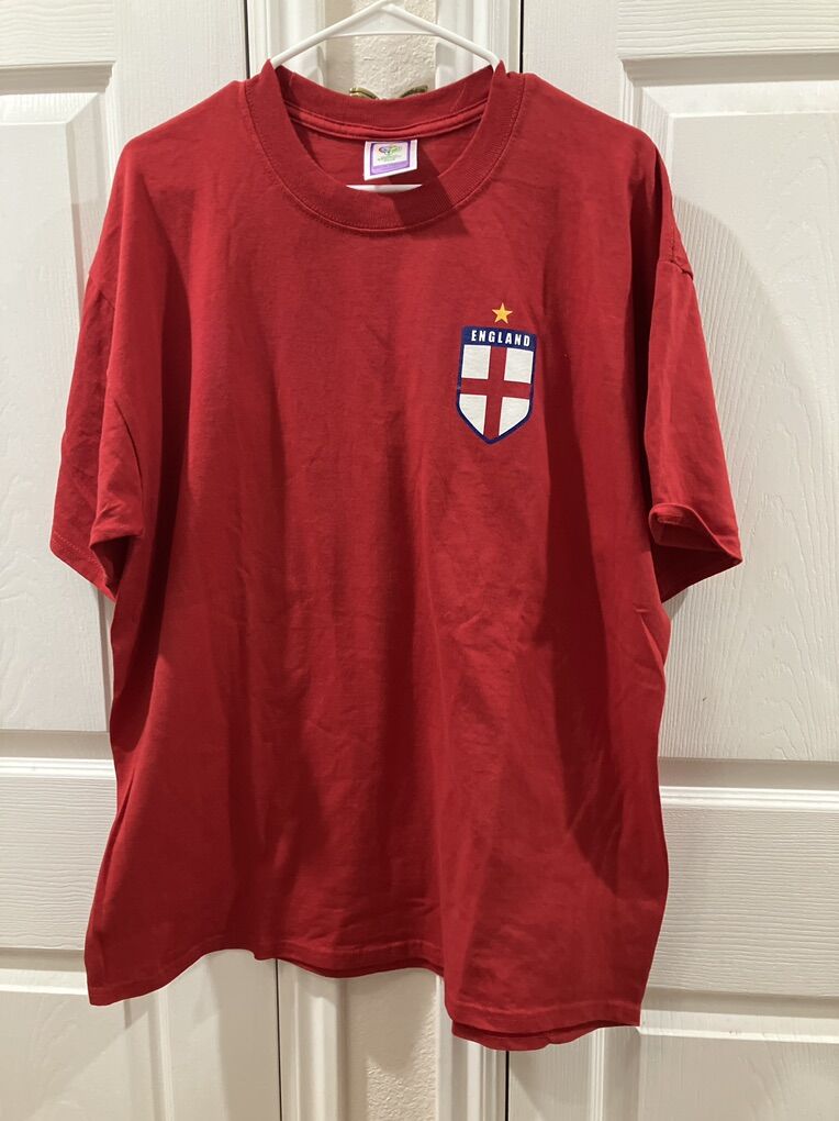 Vintage Red England T Shirt With St George Logo