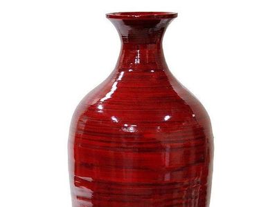 New! Red Bamboo Vases