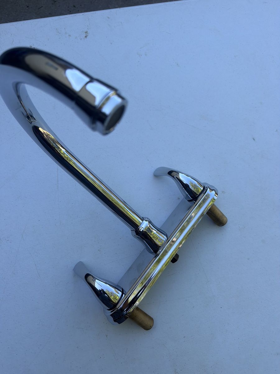 Chrome Kitchen Faucet with Dual Handles - Used