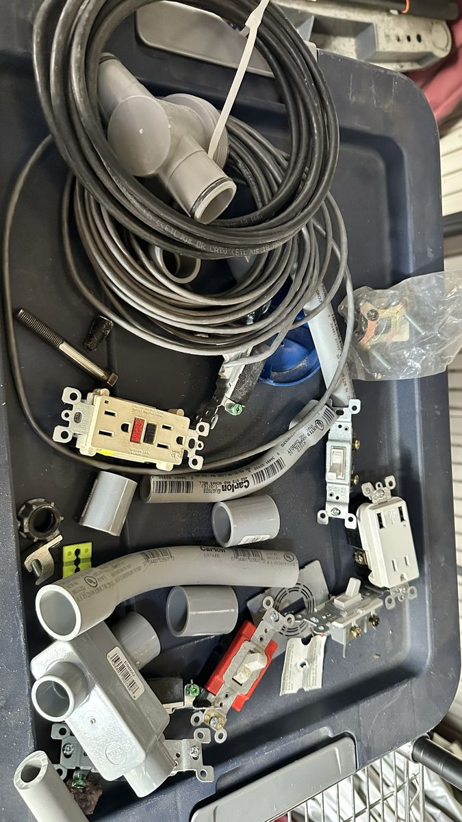 Assorted Electrical Wiring, Outlets, Switches, and Conduit Lot