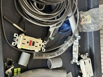 Assorted Electrical Wiring, Outlets, Switches, and Conduit Lot