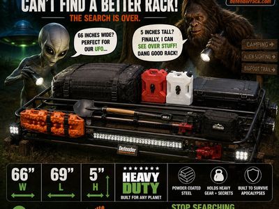 🦶 Bigfoot Approved. Alien Tested. Defender Roof Rack.