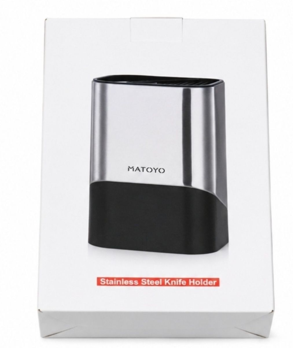 MATOYO Stainless Steel Knife Holder Block - Universal & Fingerprint Proof