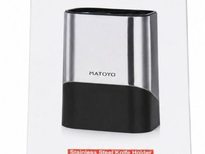 MATOYO Stainless Steel Knife Holder Block - Universal & Fingerprint Proof