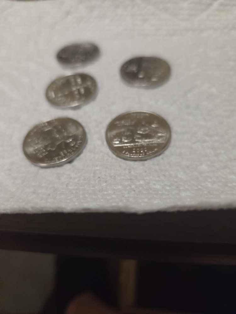 2000 platinum state quarters uncirclated 5 coins