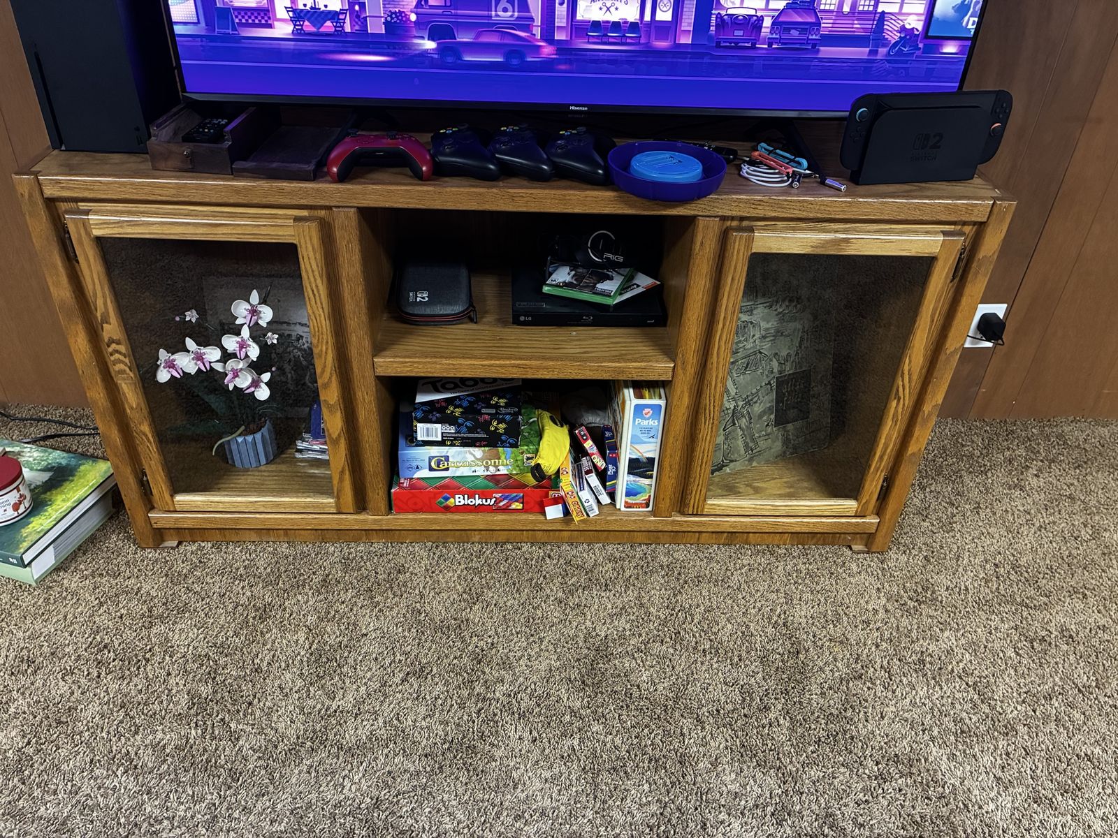 TV Stand Wood Display Case