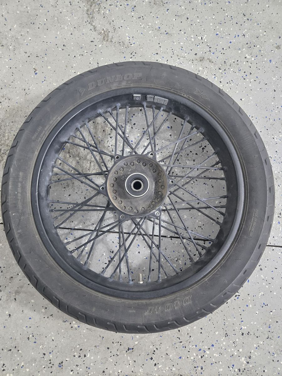 Motorcycle front tire and rim