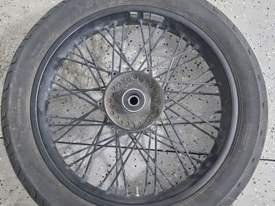 Motorcycle front tire and rim