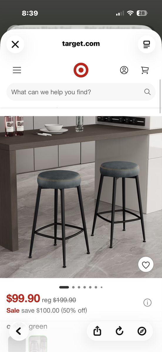 Set of 2 Dark Blue Counter Height Bar Stools – Mid Century Modern