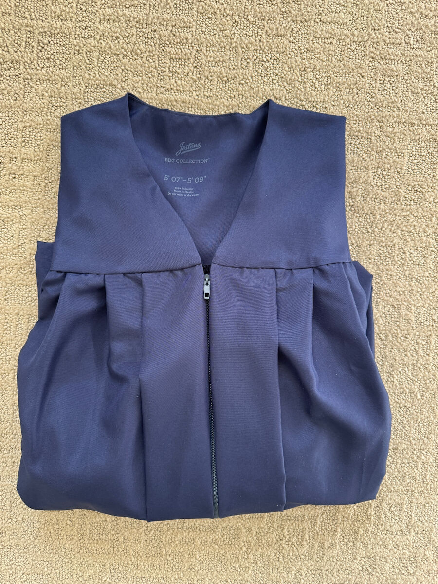 Jostens Graduation Cap and Gown Navy 5’7”-5’9” Unisex