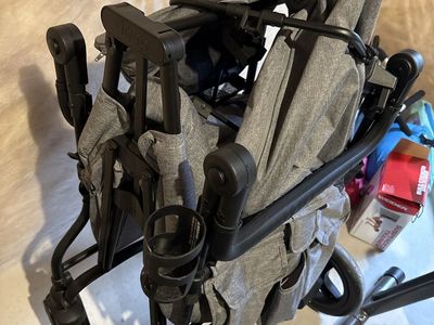 Foldable Double Wagon Stroller Gray