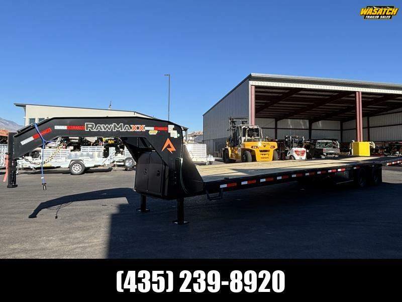 2026 RawMaxx 8.5 X 40 HTX/24K/HYDRLIC TAIL/DUAL JACKS/TOOL BOX/BLACK Equipment Trailer