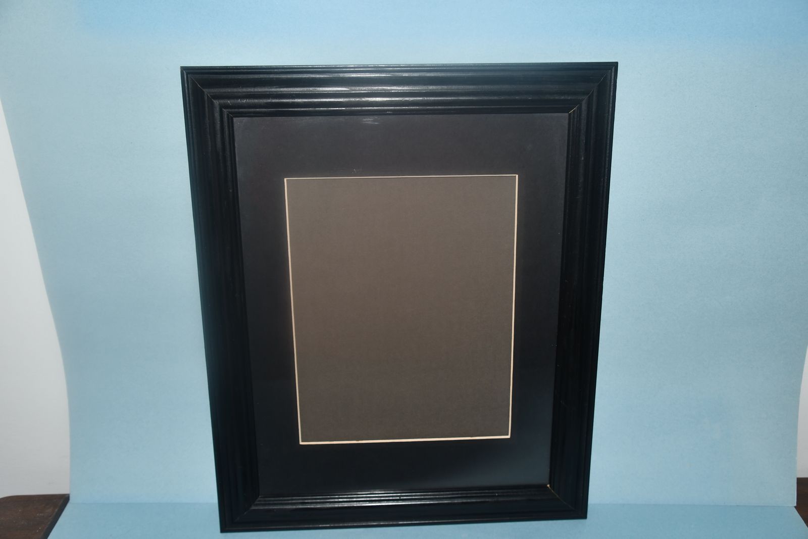 BLACK PICTURE FRAME ~ 14" x 17" ~ HOLDS 8" x 10" or 11" x 14" ~ HANGER ~ $5