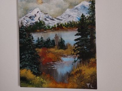 original acrylic mountain painting