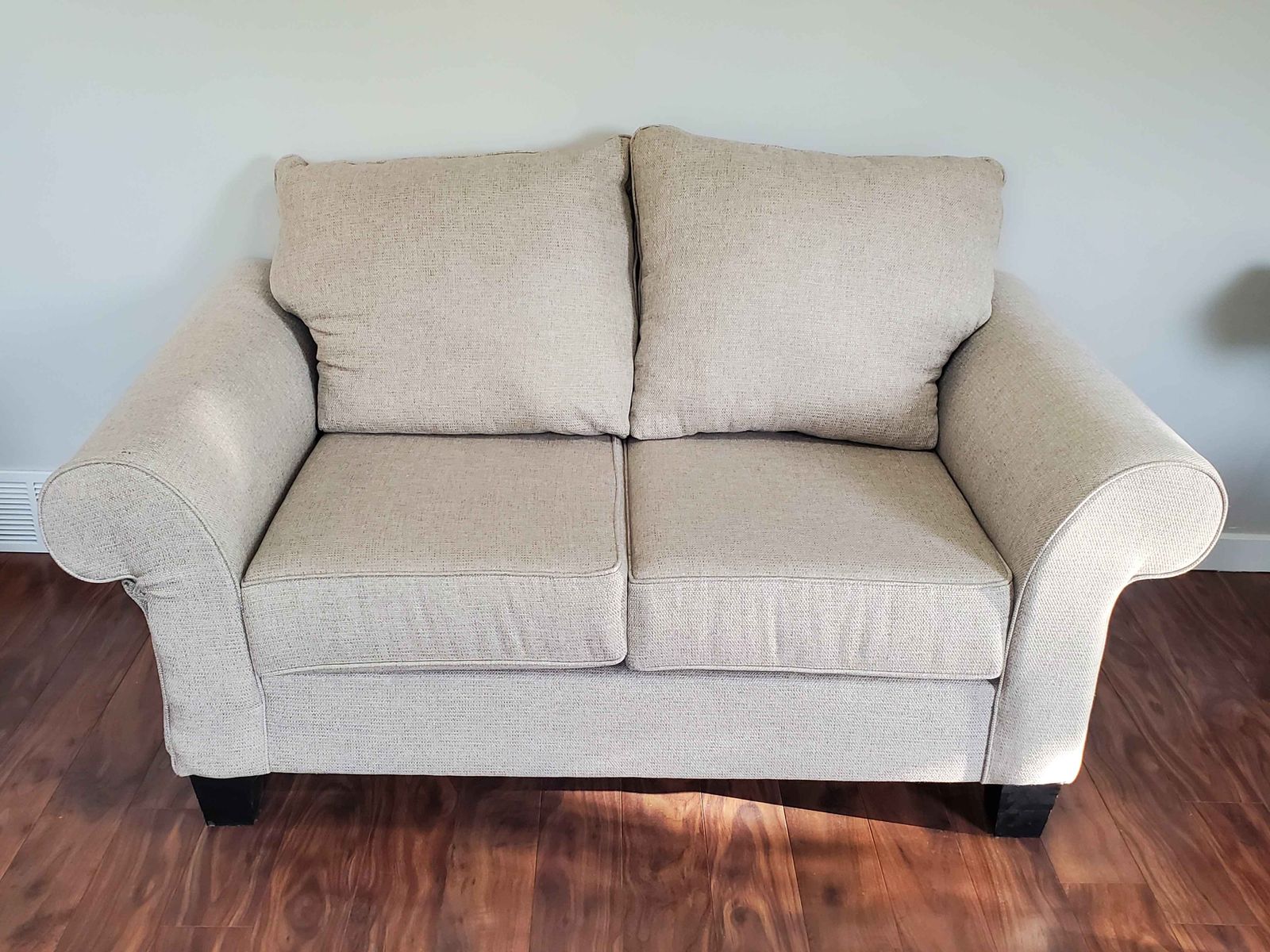 Beige Gray Loveseat - Excellent Condition