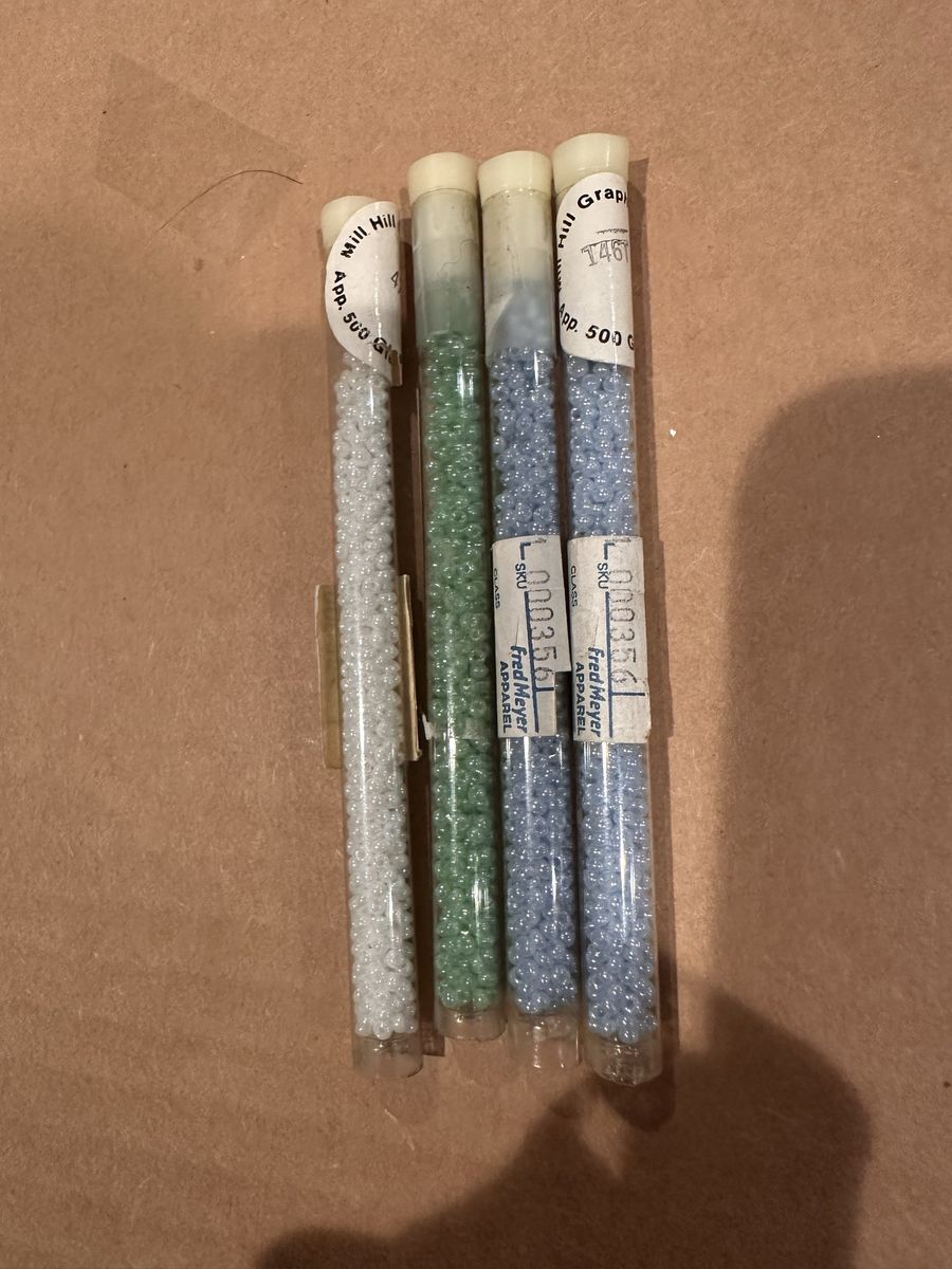 VintageMill Hill Graphics Glass Beads-Lot of Four-Unopened