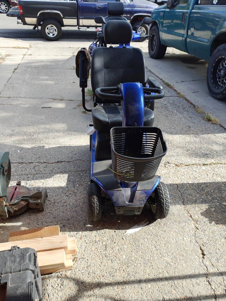 Drive Medical Spitfire EX 1320 Compact Travel Scooter - Blue, 4-Wheel, Basket Included