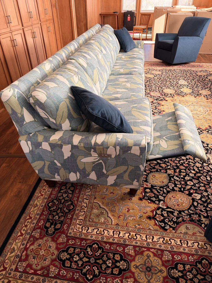Estate sale - long couch/sofa with motorized recliners and USB charging