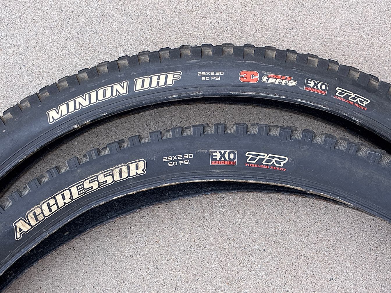 Maxxis Minion DHF and Aggressor tubeless MTB tires, 29x2.30