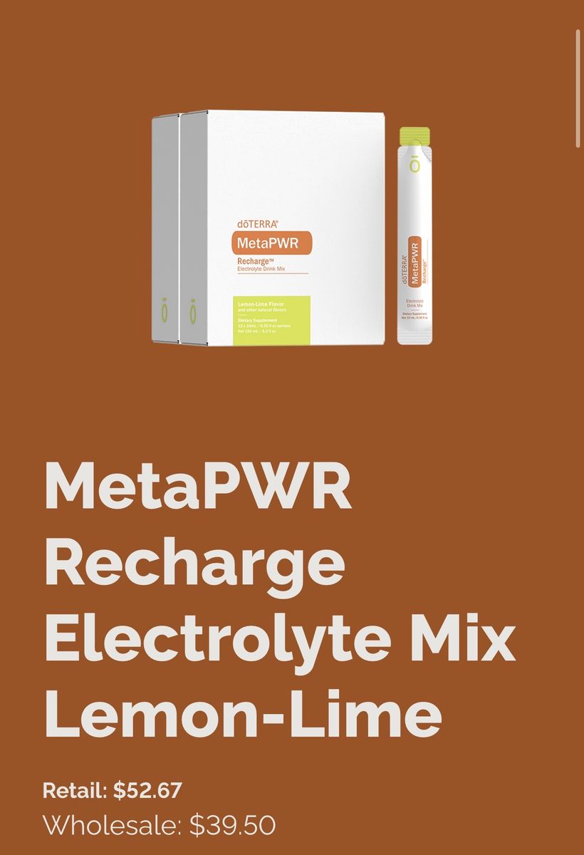 dōTERRA MetaPWR Recharge Electrolyte Drink Mix, Lemon-Lime & Wild Strawberry, 15 Sachets