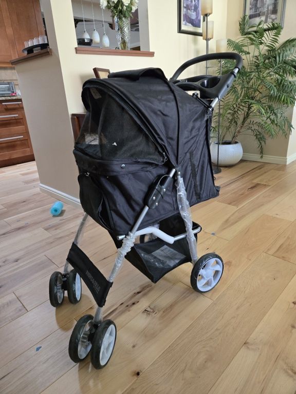 Paws & Pals PTST-02-BK Black Pet Stroller - 33.4" x 18.1" x 39.3"