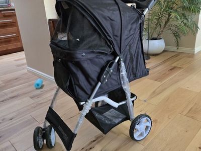 Paws & Pals PTST-02-BK Black Pet Stroller - 33.4" x 18.1" x 39.3"