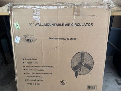 NEW CANARSMNA LFI WMKD30-3SPD 30" Industrial Wall Mountable Air Circulator Fan, 3-Speed, Aluminum Blades