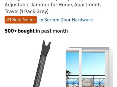 New Security Bar for Sliding Door or Any Door