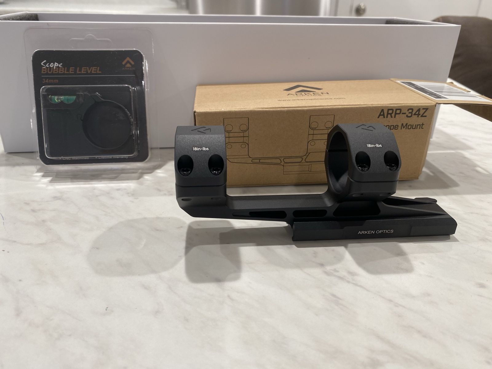 Arken Optics ARP-34Z 34mm Scope Mount with Bubble Level - New
