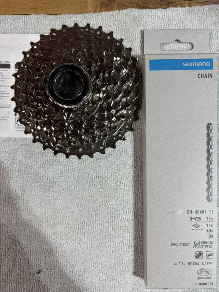 New Shimano 105 11-34 11 Spd Cassette And Chain