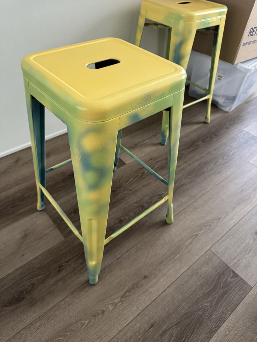 Painted metal bar stools