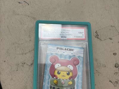 2015 Pokemon Japanese XY Promo Poncho-Wearing Pikachu Mega Slowbro psa 9 Bus card