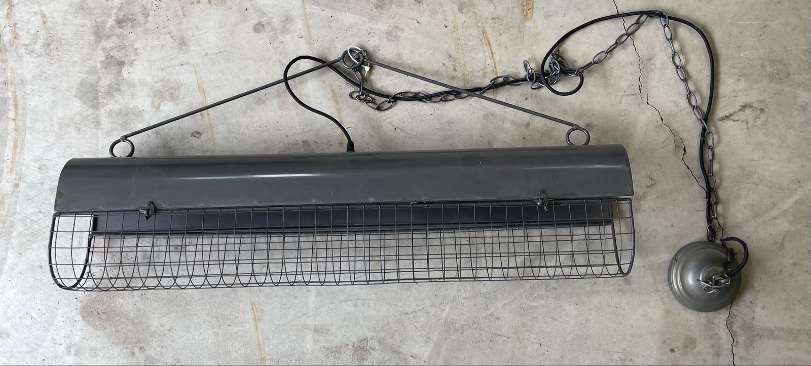 Industrial-Style Linear Hanging Light Fixture