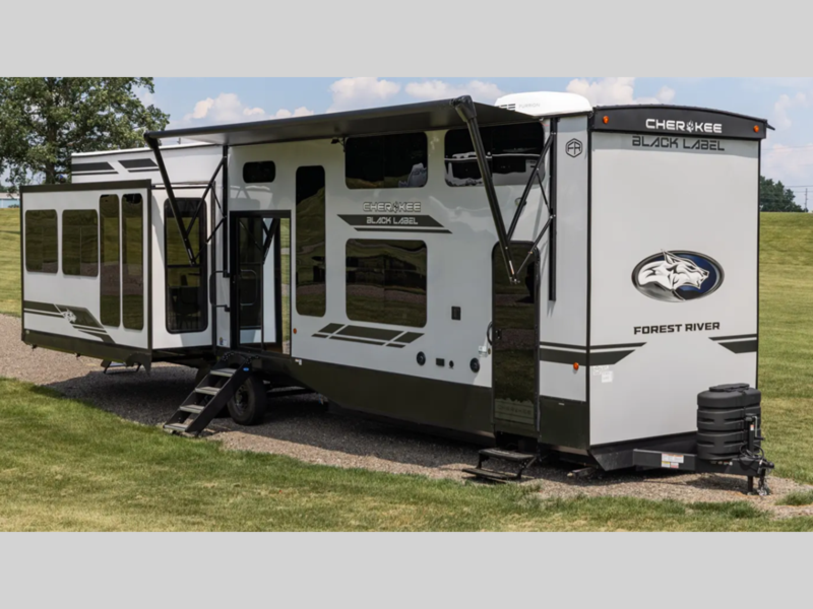 2027 Forest River RV Cherokee Timberwolf Black Label 39JMBL Destination Trailer Front Bath|Kitchen Island|Loft|Rear Living