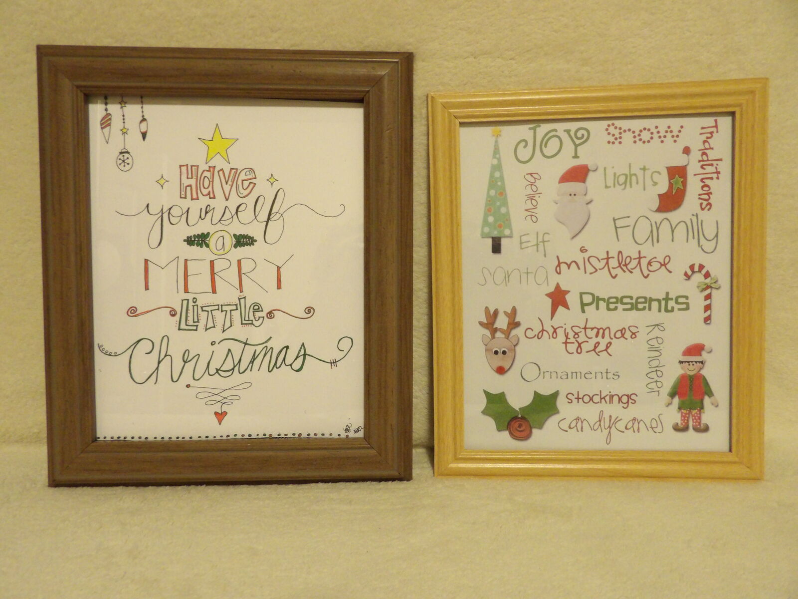8x10 Framed Christmas Decoration Signs Holiday Decor Wall Hanging