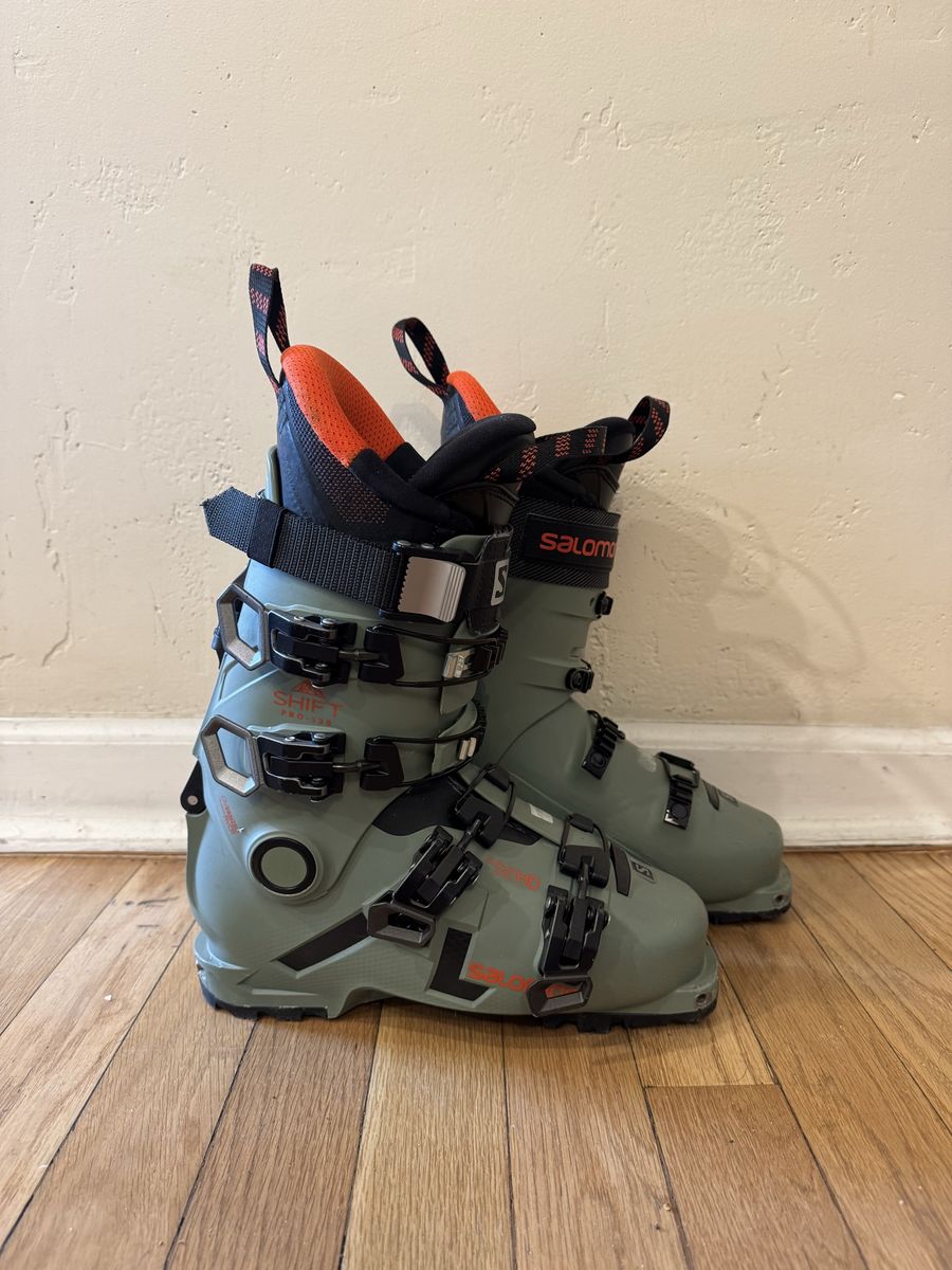 Salomon Shift Pro 130 AT Ski Boots - Size 24.5, 130 Flex, 100-106 Last, Light Green