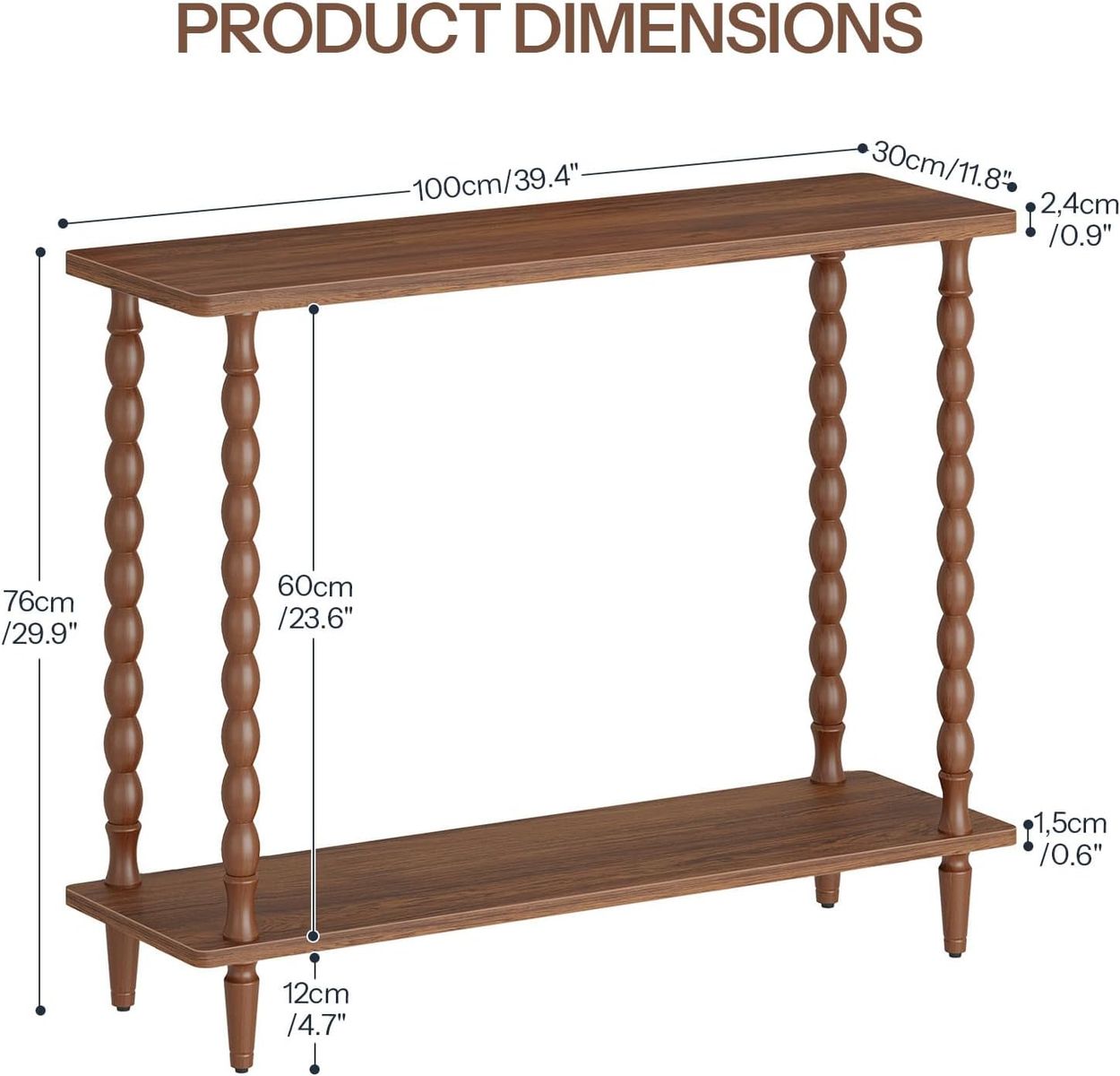 New HOOBRO 39.4'' Mid-Century Console Table, 2-Tier Entryway Table Sofa Table with Storage $80
