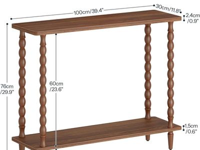 New HOOBRO 39.4'' Mid-Century Console Table, 2-Tier Entryway Table Sofa Table with Storage $80