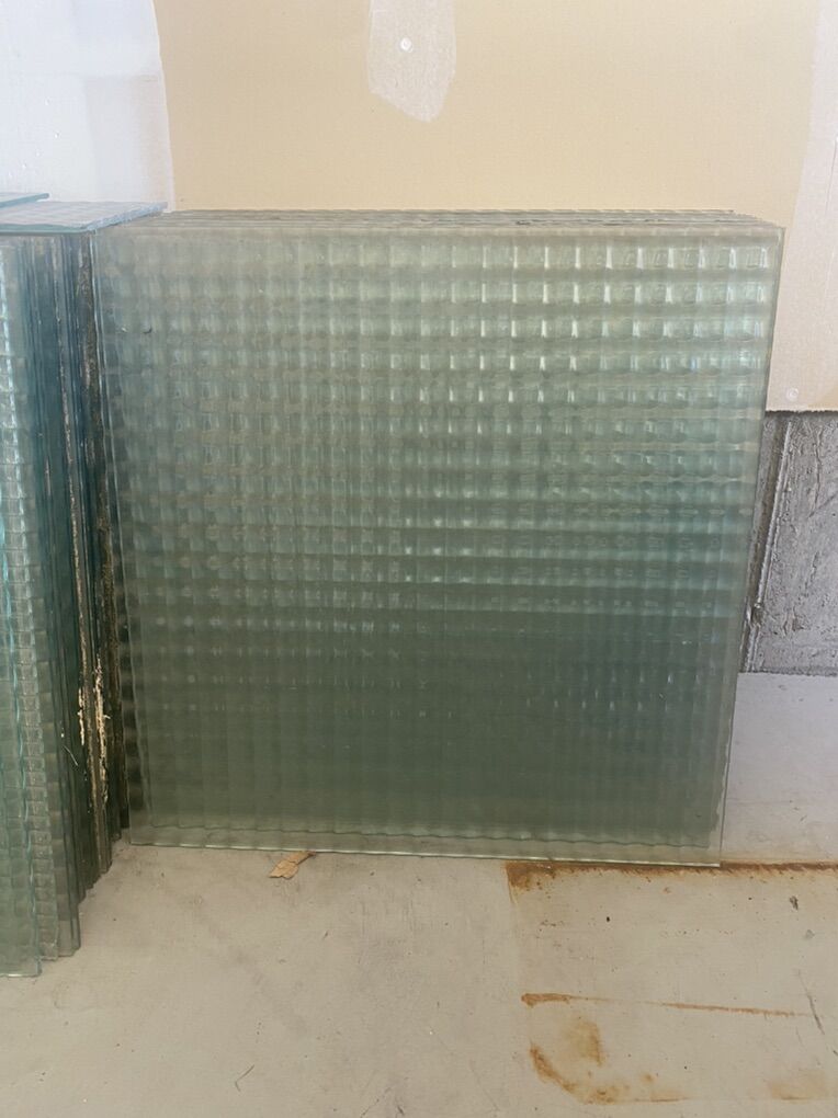 Double Sided Cross Reed Glass Panels Building Home