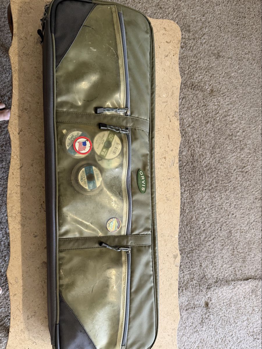 ORVIS Battenkill vintage Fishing Rod & Reel Case (Holds 4-Piece Rods) with Spool Pockets & Shoulder Strap and other Orvis items