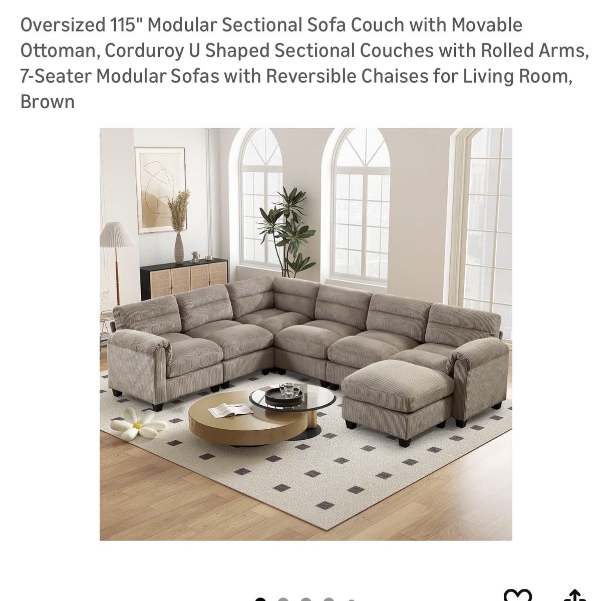 New Still In Boxes Brown Sectiinal